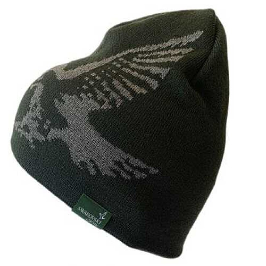 Clearance Swarovski Swarovski Merino Beanie Hat - Groen