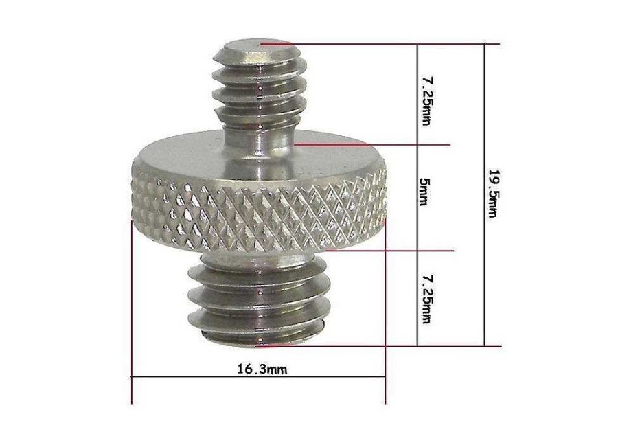 Best Caruba Caruba Mini Male To Male 3/8 Inch 1/4 Inch Stainless Steel Adapter/Tripod/Qr Coupler