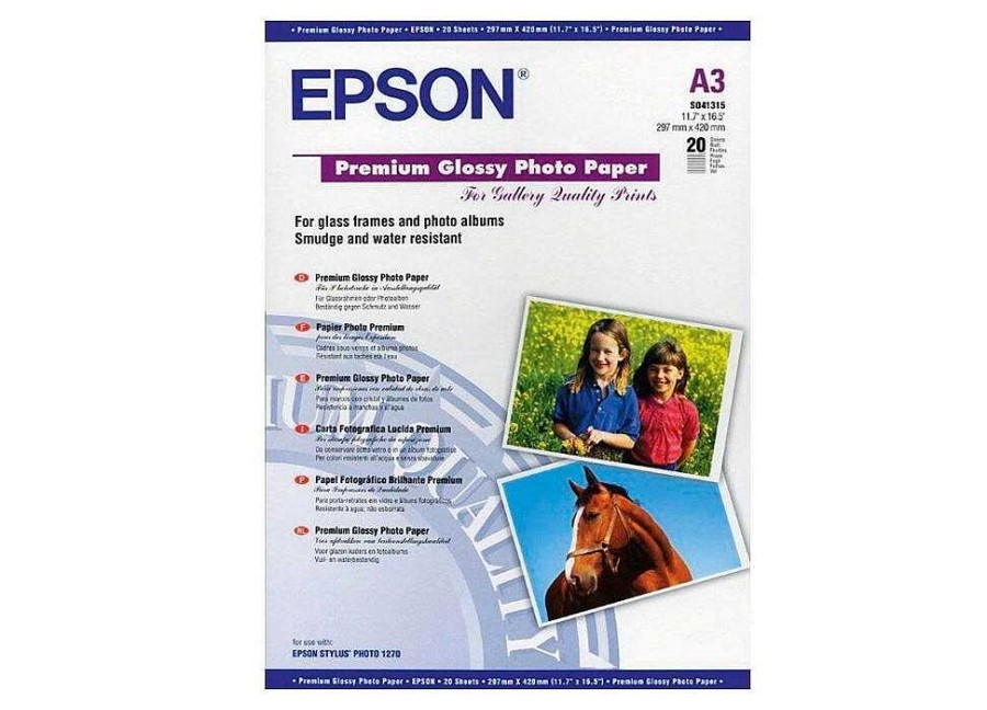 Wholesale Epson Epson Premium Glossy A3+ Photo Paper 255G 20Vel